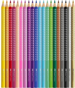 Set Creion Colorat Faber-Castell Sparkle, 20 Creioane, 1 Ascutitor, Metal - Img 3