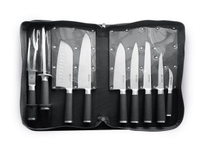 Set cutite bucatarie Hendi, 9 piese, otel inoxidabil, cu maner antialunecare si geanta de transport - Img 3