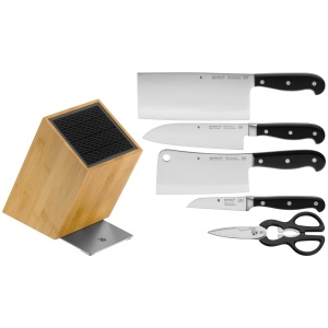 Set cutite bucatarie WMF Spitzenklasse Plus, 6 piese, bloc bambus, otel inoxidabil - Img 3
