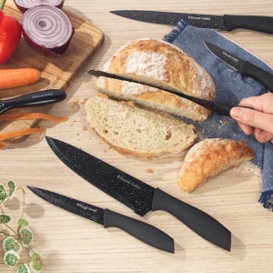 Set cutite si decojitor Russell Hobbs, 6 piese, lame antiaderente, manere ergonomice, negru - Img 4