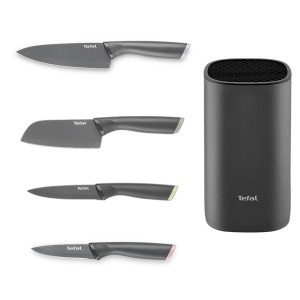 Set cutite Tefal Slicy 4 piese, inox, antiaderent, culori pastel - Img 2