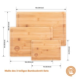 Set de 3 Tocatoare din Bambus MasterChef, 38cm x 27,5cm, 34cm x 23,5cm, 23cm x 15cm - Img 6