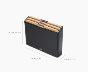 Set de 3 tocatoare Joseph Joseph Folio Bambus cu suport din inox - Img 4