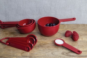 Set de 5 linguri de masurare KitchenAid, poate fi spalat in masina de spalat vase, stivuibil - rosu imperiu - Img 4