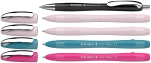 Set de 5 Stilouri Schneider Slider Memo si Rave XB, Culoare Albastra, Ergonomice