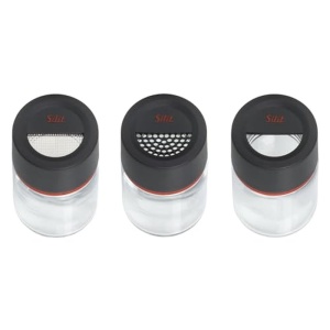 Set de agitatoare de condimente Silit Storio 3 bucati, shaker fin Shaker grosier borcan de condimente sticla, plastic, poate fi spalat in masina de spalat vase - Img 2