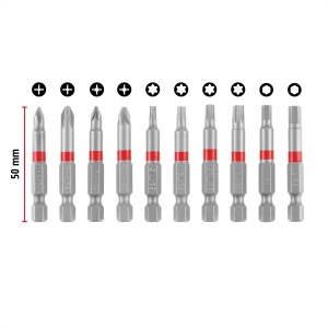 Set de biti Einhell 10 piese 50 mm S2 otel rezistent cu caseta compacta - Img 8