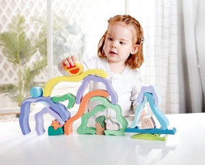 Set de Blocuri de Constructie Hape cu Tema Naturii, 22 Piese Colorate, pentru 24 Luni - Img 2