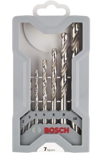 Set de burghie elicoidala Bosch 7x PRO Metal HSS-G (pentru metale neferoase, otel, O 2,0, 3,0, 4,0, 5,0, 6,0, 8,0, 10,0 mm, accesorii profesionale Masina de gaurit/surubelnita) - Img 1