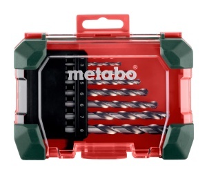 Set de burghie Metabo HSS-G, 8 piese, pentru metal si otel