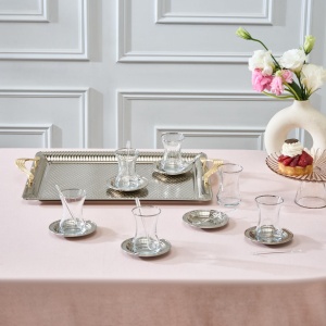 Set de ceai Karaca Nehir 19 piese pentru 6 persoane, portelan, multicolor