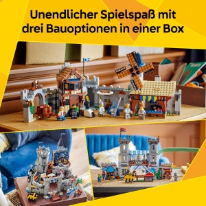 Set de Constructie LEGO Creator Ritterburg 3-in-1, 1371 piese, 6 figurine - Img 3