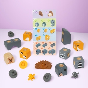 Set de Constructie Melissa Doug Blockables - 16 piese, 9 blocuri din lemn, accesorii din fetru - Img 2