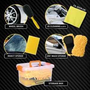 Set de curatenie auto Dunlop - Cutie de depozitare, 5 piese, pentru interior si exterior - Img 5