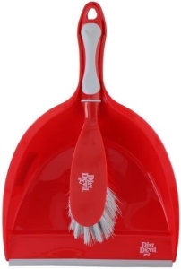 Set de curatenie Dirt Devil 6 piese - Besen cu maner, Spalator, Perie si Matura, RosuGri - Img 3