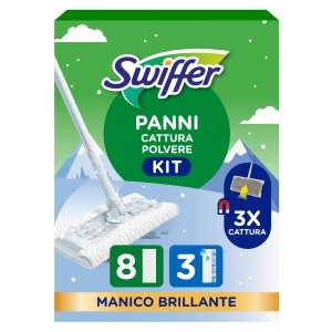 Set de curatenie Swiffer cu 1 matura, 8 lavete de praf si 3 lavete umede