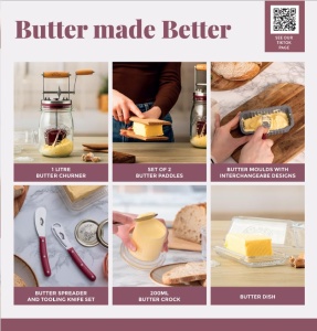 Set de Cutite pentru Unt Kilner 2 piese, inox, design modern - Img 7