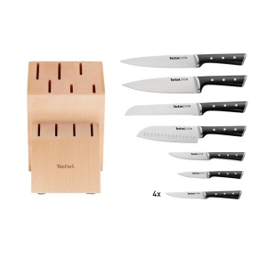 Set de cutite Tefal Ice Force K232SA 11 piese tehnologie Ice Force otel inoxidabil bloc din lemn - Img 2