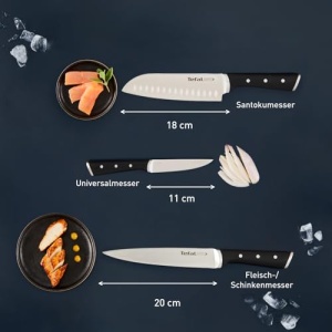 Set de cutite Tefal Ice Force K232SA 11 piese tehnologie Ice Force otel inoxidabil bloc din lemn - Img 12