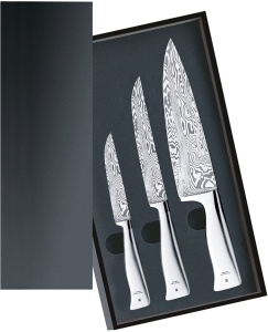 Set de cutite WMF Grand Gourmet 3 piese otel Damasc 120 straturi performanta superioara maner ergonomic