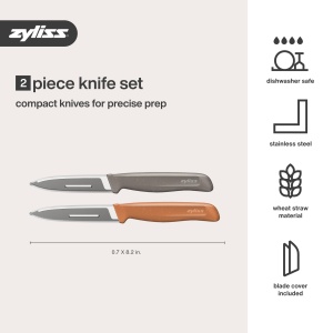 Set de cutite Zyliss 2 piese pentru fructe si legume, otel inoxidabil, manere ergonomice - Img 7