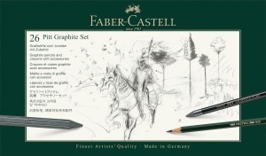 Set de desen Faber-Castell Pitt Graphite 26 piese, diverse grade de duritate - Img 2