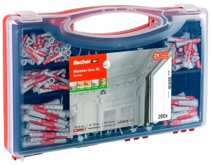 Set de dibluri si suruburi fischer Meister-Box XL, 280 piese, 6-10 mm, pentru renovari