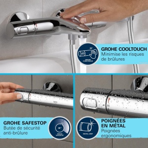 Set de dus GROHE Precision Trend 34237003 termostat economisire apa crom - Img 4