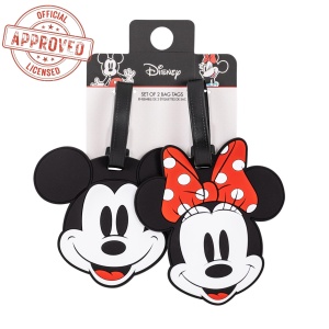 Set de etichete de bagaj Disney Mickey si Minnie Mouse, 2 piese, rosu si negru - Img 7