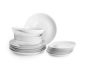 Set de Farfurii IBILI Bologna, 18 piese, Porcelan Alb, pentru 6 Persoane