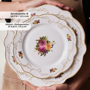 Set de Farfurii Karaca Antique, 24 piese pentru 6 persoane, Porcelan, Alb cu Flori - Img 7