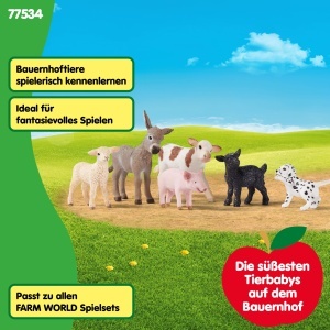 Set de Figurine Schleich Ferma - 6 Piese, Include Dalmatian, Porc, Capra, Miel si Iepuras - Img 4