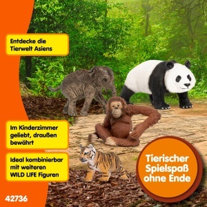 Set de Figurine Schleich WILD Life Asien 42736 4 Piese Panda, Elefant, Tigru - Img 4