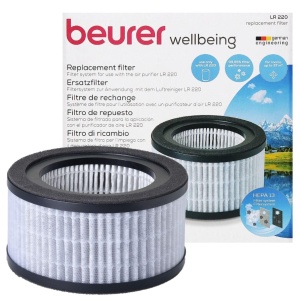 Set de filtre Beurer LR 220, sistem de filtrare 3 in 1, HEPA H13, activ carbon, rosu