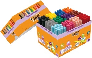 Set de Filzstifte BIC Kids Visacolor XL, 12 culori, pentru copii de la 3 ani