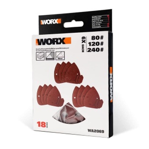 Set de foi abrazive Worx WA2069 pentru slefuitor WX648WX647, 18 bucati - Img 5