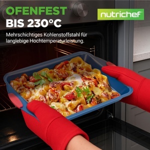 Set de forme de copt NutriChef 8 piese, antiaderente, rezistente la 230C, albastru - Img 7
