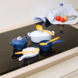 Set de gatit pentru copii Theo Klein, 5 piese, design modern, din plastic, pentru varsta 2 - Img 2