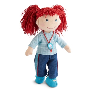 Set de imbracaminte pentru papusi HABA 306518, 3 piese, blugi, tricou, accesoriu - Img 3