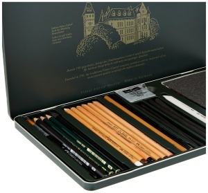 Set de instrumente de desen Faber-Castell Pitt Monochrome 33 piese in cutie metalica - Img 6