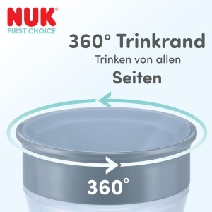 Set de invatare pentru baut NUK, 230 ml, design Blauer Wal Grune Schildkrote - Img 3