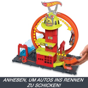 Set de Joaca Hot Wheels City Super-Looping cu Lift Manual si Rampa Transparenta - Img 3