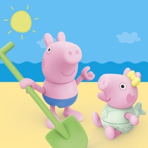 Set de Joaca Peppa Pig - 8 Piese, Figurine Peppa, George si Evie, Accesorii Plaja - Img 8