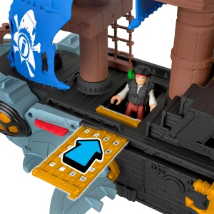 Set de Joaca Pirat cu Barcuta Imaginext, 2 Figurine, Activitati Interactive - Img 5