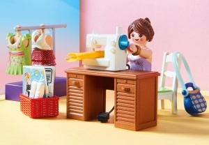 Set de joaca PLAYMOBIL 70208 - Dormitor cu Atelier de Croitorie, 67 piese, colorat - Img 5