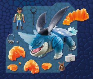 Set de joaca PLAYMOBIL DreamWorks Dragons 71082 - Dragon Plowhorn si figura DAngelo - Img 6