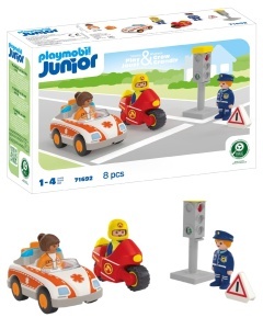 Set de Joaca PLAYMOBIL JUNIOR 71692 - Figurine Doctor, Pompier si Politist, 8 Piese