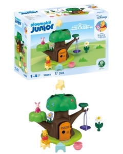 Set de Joaca PLAYMOBIL JUNIOR Winnie Puuh si Ferkel, 17 piese, Plastic, pentru copii de la 1 an