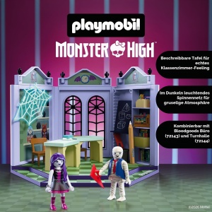 Set de Joaca PLAYMOBIL Monster High - Clasa cu Tabel, 2 Figurine si Detalii Stralucitoare - Img 3