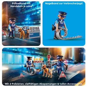 Set de Joaca Politie PLAYMOBIL - Straensperre cu 2 Figurine si Accesorii, 48 piese - Img 5